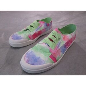 Sugar Forever Shoes Womens Size 10 Tie Dye Green Pink Slip On Canvas WS07709W